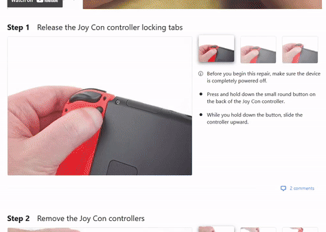 scrolling through ifixit's switch battery replacement tutorial. there are 21 steps
